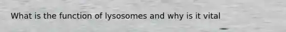 What is the function of lysosomes and why is it vital