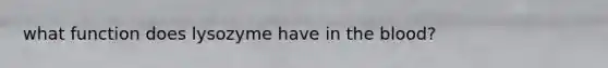 what function does lysozyme have in the blood?