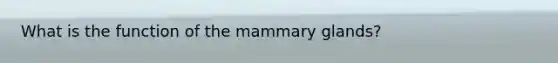 What is the function of the mammary glands?