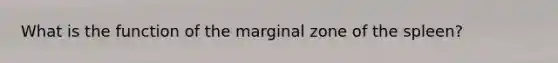 What is the function of the marginal zone of the spleen?