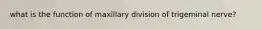 what is the function of maxillary division of trigeminal nerve?