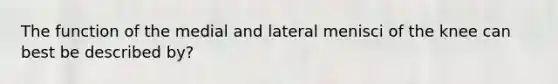 The function of the medial and lateral menisci of the knee can best be described by?