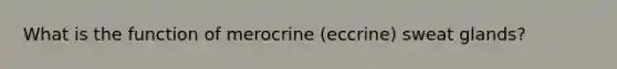 What is the function of merocrine (eccrine) sweat glands?