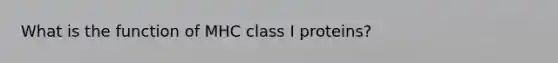 What is the function of MHC class I proteins?