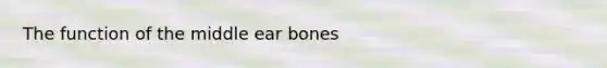 The function of the middle ear bones