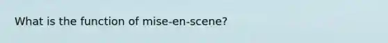 What is the function of mise-en-scene?