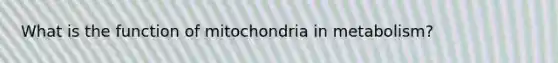 What is the function of mitochondria in metabolism?