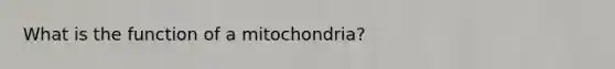 What is the function of a mitochondria?