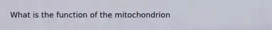 What is the function of the mitochondrion