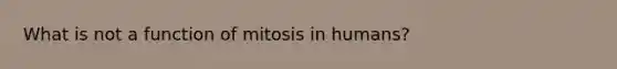 What is not a function of mitosis in humans?