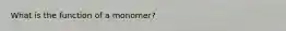 What is the function of a monomer?