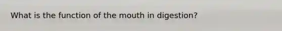 What is the function of the mouth in digestion?