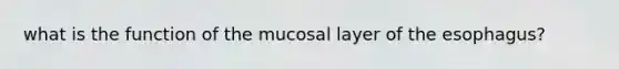 what is the function of the mucosal layer of the esophagus?