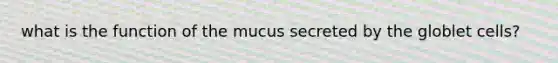 what is the function of the mucus secreted by the globlet cells?