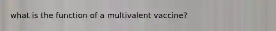 what is the function of a multivalent vaccine?