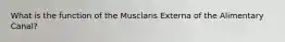 What is the function of the Musclaris Externa of the Alimentary Canal?