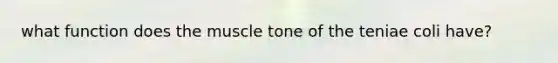 what function does the muscle tone of the teniae coli have?