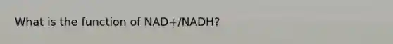 What is the function of NAD+/NADH?