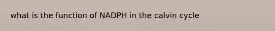 what is the function of NADPH in the calvin cycle