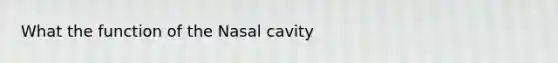 What the function of the Nasal cavity