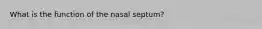 What is the function of the nasal septum?