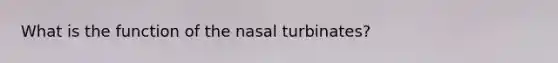 What is the function of the nasal turbinates?