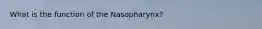 What is the function of the Nasopharynx?