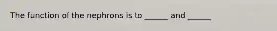 The function of the nephrons is to ______ and ______