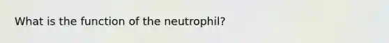 What is the function of the neutrophil?