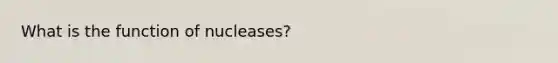 What is the function of nucleases?