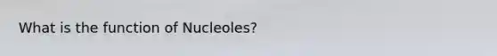 What is the function of Nucleoles?