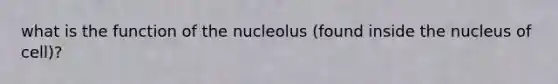 what is the function of the nucleolus (found inside the nucleus of cell)?