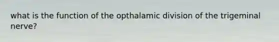 what is the function of the opthalamic division of the trigeminal nerve?