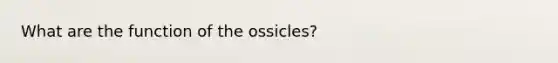 What are the function of the ossicles?