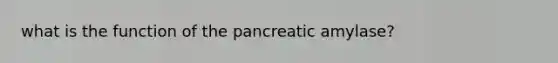 what is the function of the pancreatic amylase?