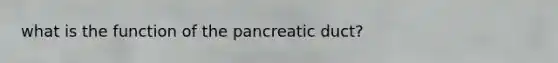 what is the function of the pancreatic duct?