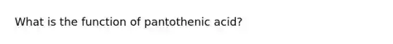 What is the function of pantothenic acid?