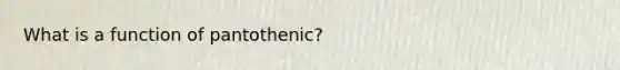 What is a function of pantothenic?