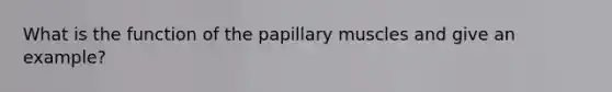 What is the function of the papillary muscles and give an example?