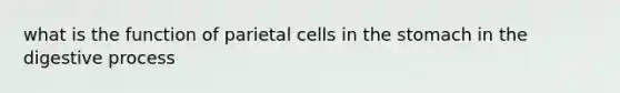 what is the function of parietal cells in the stomach in the digestive process