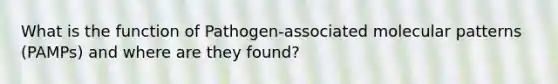 What is the function of Pathogen-associated molecular patterns (PAMPs) and where are they found?