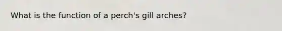 What is the function of a perch's gill arches?