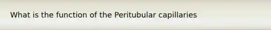 What is the function of the Peritubular capillaries