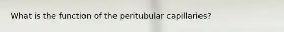 What is the function of the peritubular capillaries?