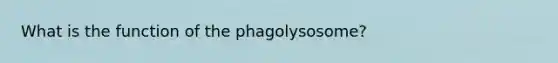 What is the function of the phagolysosome?