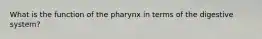 What is the function of the pharynx in terms of the digestive system?