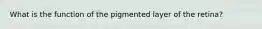 What is the function of the pigmented layer of the retina?