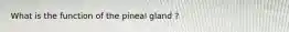 What is the function of the pineal gland ?