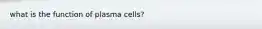 what is the function of plasma cells?