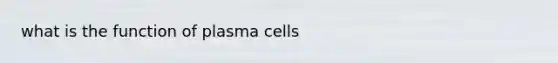 what is the function of plasma cells